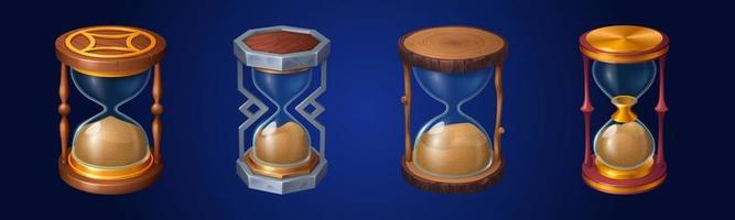 Hourglass with sand props game icons, user assets vector