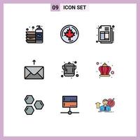 Stock Vector Icon Pack of 9 Line Signs and Symbols for utensil cooking maple send mail Editable Vector Design Elements