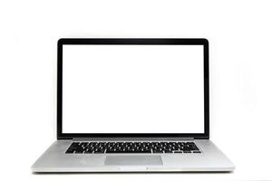 Isolated laptop with empty space on white background photo