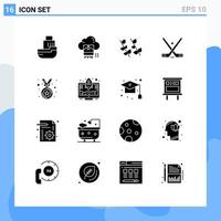 16 Creative Icons Modern Signs and Symbols of stick hockey cloud emblem nature Editable Vector Design Elements