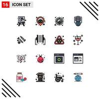 16 Universal Flat Color Filled Line Signs Symbols of building server crosshair proxy hosting Editable Creative Vector Design Elements