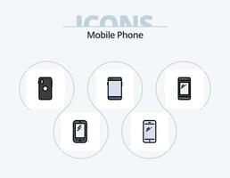 Mobile Phone Line Filled Icon Pack 5 Icon Design. . . back. samsung. mobile vector