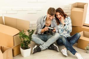 Couple moving in house photo
