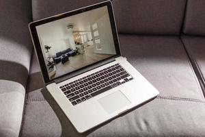 laptop on screen flat designs photo