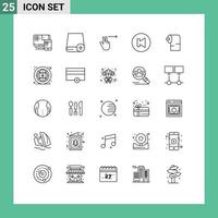 paquete de iconos vectoriales de stock de 25 signos y símbolos de línea para el dispositivo de limpieza de tejidos flecha anterior elementos de diseño vectorial editables vector