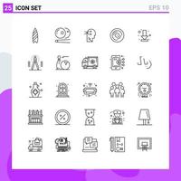 Group of 25 Lines Signs and Symbols for download scratching mental chang juggling beat Editable Vector Design Elements
