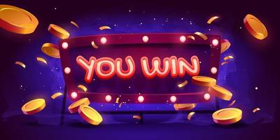 You win banner, casino, lottery or game win