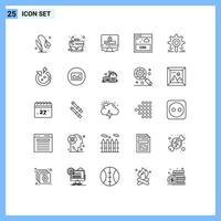 25 Creative Icons Modern Signs and Symbols of search engine computer style internet Editable Vector Design Elements