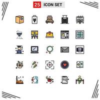 25 Creative Icons Modern Signs and Symbols of billboard ad bed travel baggage Editable Vector Design Elements