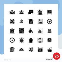 Universal Icon Symbols Group of 25 Modern Solid Glyphs of christmas ad chat board magic trick Editable Vector Design Elements