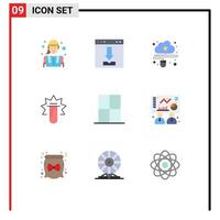 9 User Interface Flat Color Pack of modern Signs and Symbols of lab test loading tube mouse Editable Vector Design Elements