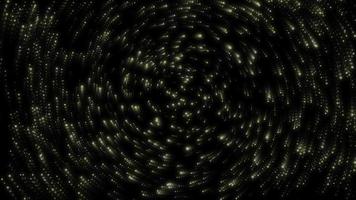skinande lampor flygande defocussed till de visare visa roterande lysande partiklar i annorlunda färger mörk bakgrund som animerad bakgrund lysande i de mörk för festlig evenemang eller glamorös firande video