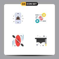 Modern Set of 4 Flat Icons and symbols such as birthday hotel puzzle marketing hat Editable Vector Design Elements