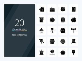 20 Food Solid Glyph icon for presentation vector