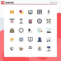 Universal Icon Symbols Group of 25 Modern Flat Colors of heater layout shop smart farm growth Editable Vector Design Elements