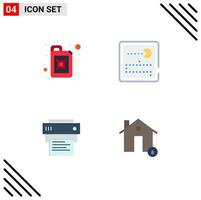 Pack of 4 Modern Flat Icons Signs and Symbols for Web Print Media such as canister printing competition play buildings Editable Vector Design Elements