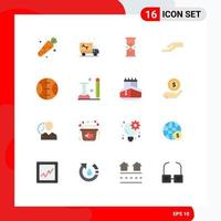 User Interface Pack of 16 Basic Flat Colors of sport share hourglass hand sand Editable Pack of Creative Vector Design Elements