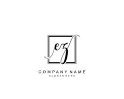 Initial EZ beauty monogram and elegant logo design, handwriting logo of initial signature, wedding, fashion, floral and botanical with creative template. vector