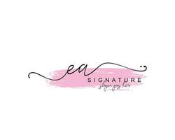 monograma de belleza ea inicial y diseño de logotipo elegante, logotipo de escritura a mano de firma inicial, boda, moda, floral y botánica con plantilla creativa. vector