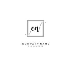 Initial EN beauty monogram and elegant logo design, handwriting logo of initial signature, wedding, fashion, floral and botanical with creative template. vector