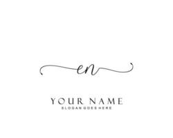 Initial EN beauty monogram and elegant logo design, handwriting logo of initial signature, wedding, fashion, floral and botanical with creative template. vector