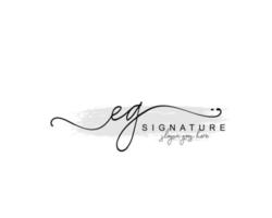 Initial EG beauty monogram and elegant logo design, handwriting logo of initial signature, wedding, fashion, floral and botanical with creative template. vector