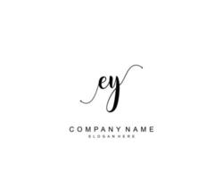 monograma de belleza ey inicial y diseño de logotipo elegante, logotipo de escritura a mano de firma inicial, boda, moda, floral y botánica con plantilla creativa. vector