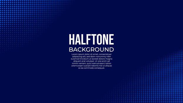 Abstract background vector with gradient blue color halftone, simple design banner with copy space text