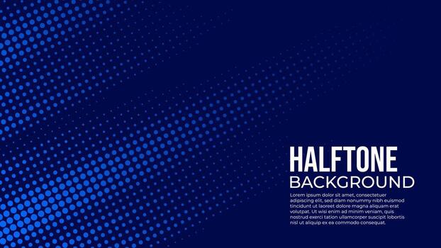 Abstract background vector with gradient blue color halftone, simple design banner with copy space text