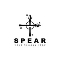 Spear Logo, Hunting Gear Design, Arrow War Weapon, Product Brand Vector