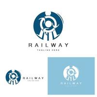 Train Logo Design. Fast Train Track Vector, Fast Transport Vehicle Illustration, Design Fit Locomotive Railroad Company Land Transportation And Fast Delivery vector