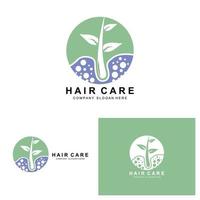 Hair Care Logo, Scalp Layer Design, Health Salon Brand Illustration vector