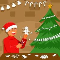 crear adornos de papel para el árbol de navidad vector