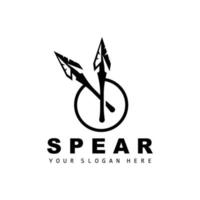 Spear Logo, Hunting Gear Design, Arrow War Weapon, Product Brand Vector