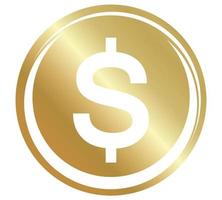 Gold coin icon. Money design. Gold dollar flat symbol. Vector illustration