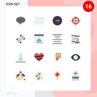 16 Universal Flat Colors Set for Web and Mobile Applications sport skate backward target finance Editable Pack of Creative Vector Design Elements