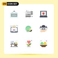 Modern Set of 9 Flat Colors and symbols such as football american security web setting Editable Vector Design Elements