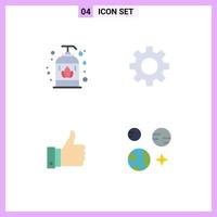 4 Universal Flat Icons Set for Web and Mobile Applications liquid like romz appriciate earth Editable Vector Design Elements