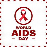 December 1 is World AIDS Day. Red ribbon concept. vector illustration.