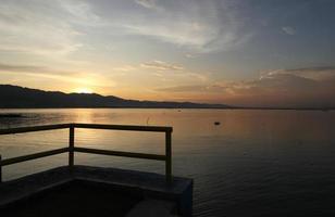 Beautiful lake in the afternoon photo