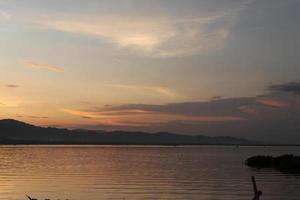 Beautiful lake in the afternoon photo