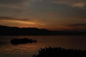 Beautiful lake in the afternoon photo