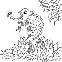 design cute chameleon coloring page vector