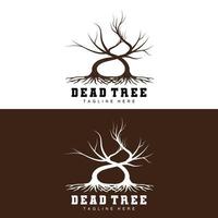 Tree Logo Design, Dead Tree Illustration, Wild Tree Cutting, Global Warming Vector, Earth Drought, Product Brand Icons vector