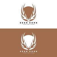 Deer Antler Logo, Antler Icon Illustration, Christmas Santa Animal Vector, Brand Design vector