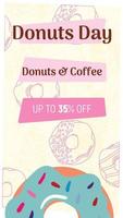 Set of banners for bakery donut shop and cafe.  The format is suitable for social media stories. vector