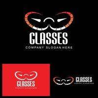 logotipo de gafas, vector de aspecto de moda, diseño para tienda de ropa, tienda de gafas, salón de ojos para el cuidado de los ojos