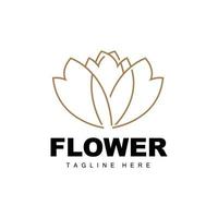 Flower Logo, Flower Garden Design With Simple Style Vector Product Brand, Beauty Care, Natural