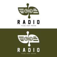 logotipo de radio de café, diseño de radio de podcast, icono de café, vector de marca de producto de logotipo de café café