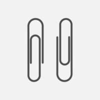 Simple paper clip icon isolated flat design vector illustration.
